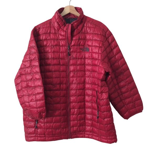 The North Face Jacket Mens XL Thermoball Puffer Coat Red Full Zip Micro Puffy - Picture 1 of 8